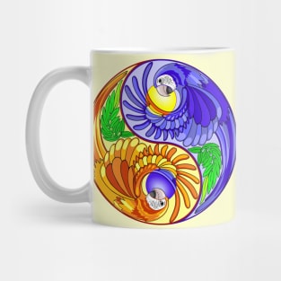 Yin Yang Macaw Parrot Zen Sign Mug